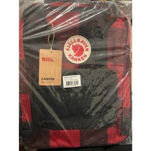 BNWT Fjallraven Kanken Re-Wool Red/black plaid